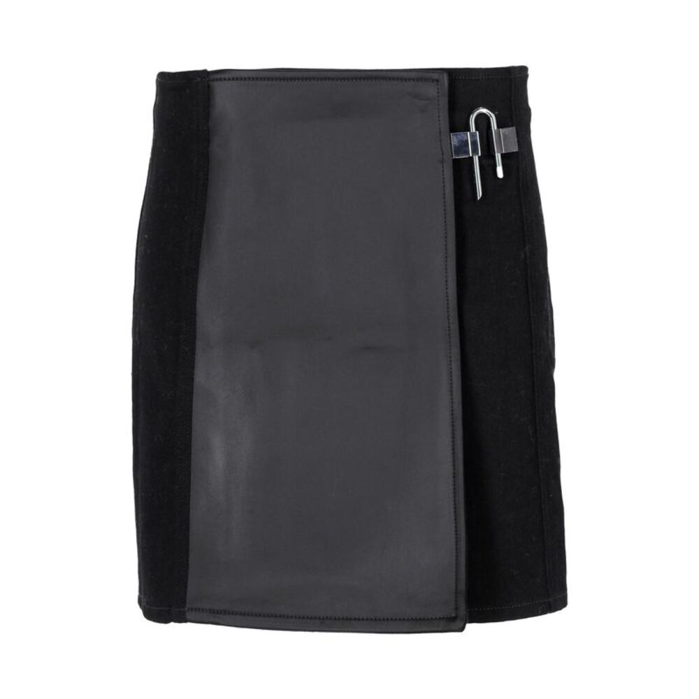 Givenchy Padlock-Detail Panelled Mini Skirt In Black Cotton